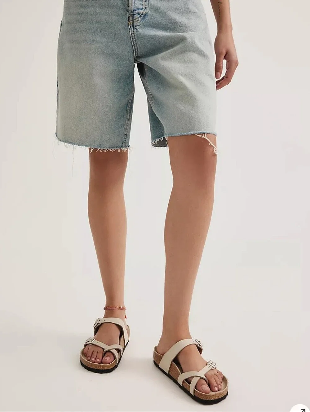 NWT Birkenstock Mayari Cream Double-Buckle Cross-Strap Sandals Oyster Msrp $145